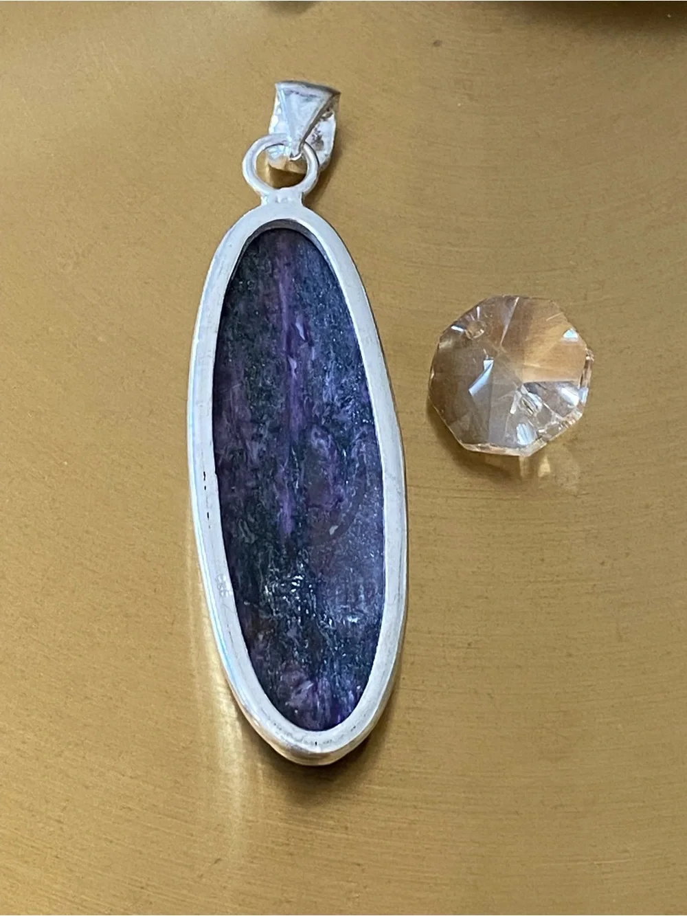 Natural Russian Charoite Hand Crafted Pendant